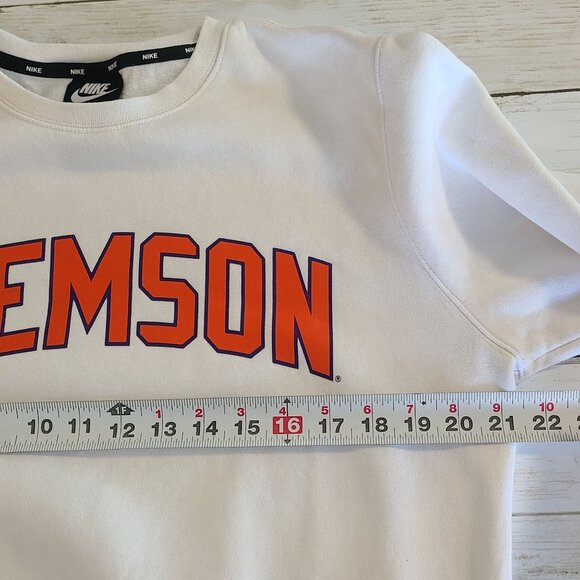 Nike White Clemson Tigers Club Fleece Sweatshirt Mens Med Collegiate Athletic - Picture 6 of 7